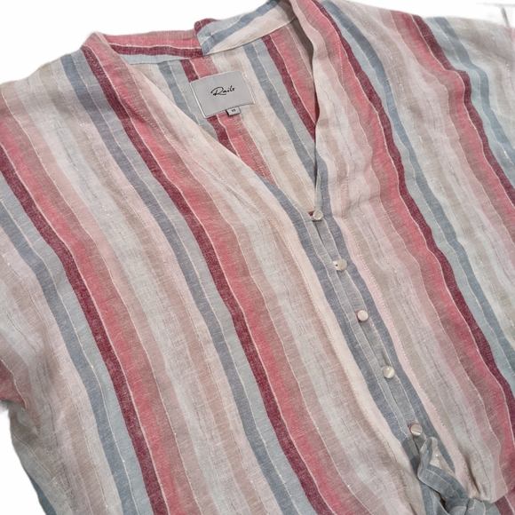Rails Thea Metallic Tropic Strip Tie-Front Top XS - Picture 5 of 10